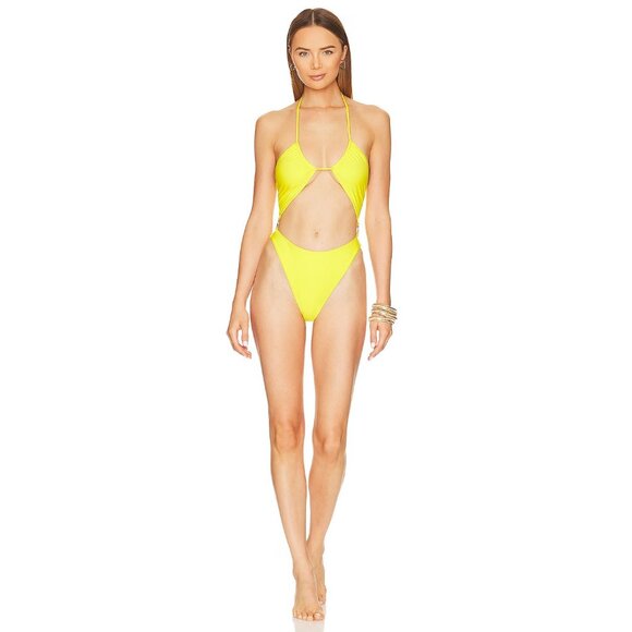 Lovers and Friends NWT Only You One Piece Swimsuit in Yellow size XXS Revolve - Picture 8 of 8